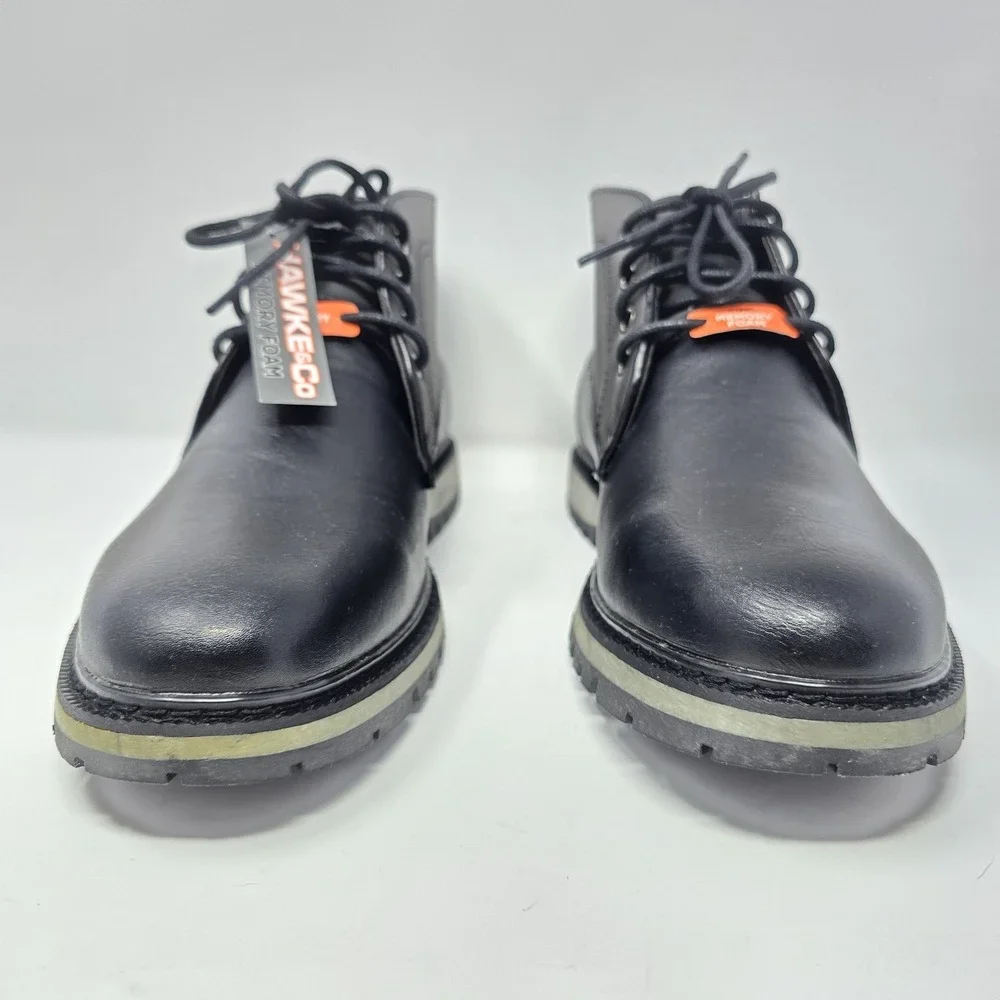 Hawke & Co Mens Fairweather Black Grey Chukka Boots Memory Foam Size 8.5 NEW